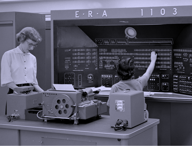 E.R.A.Univac 1103 computer in the 1950s photography